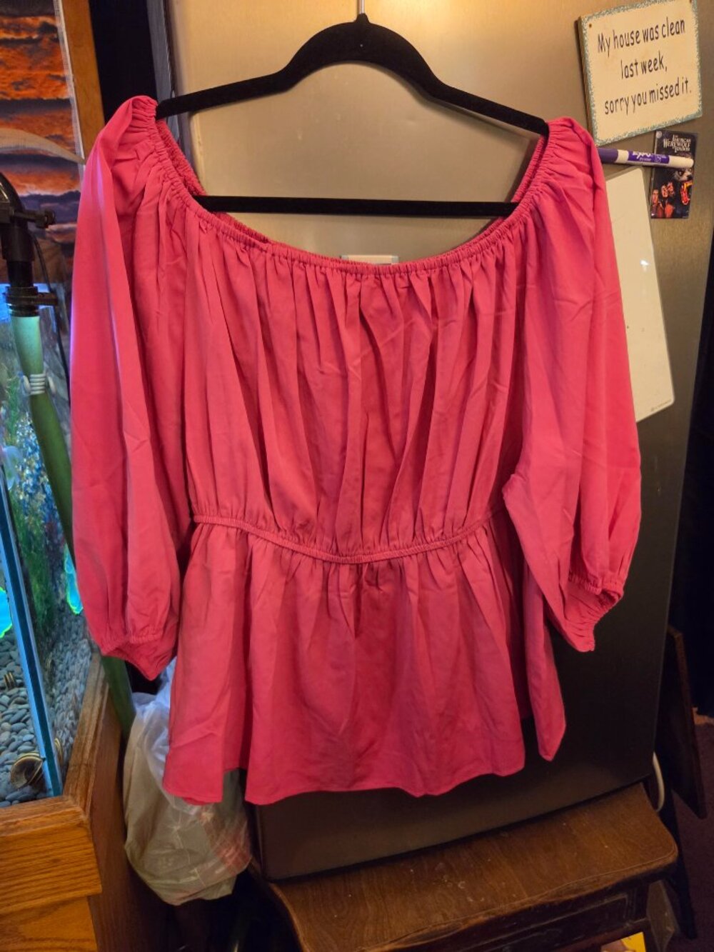 Grace & Emma Babydoll Top 3XL Hot Pink+ 2Xhot pink Summer Top~~LQQK!!***READ***